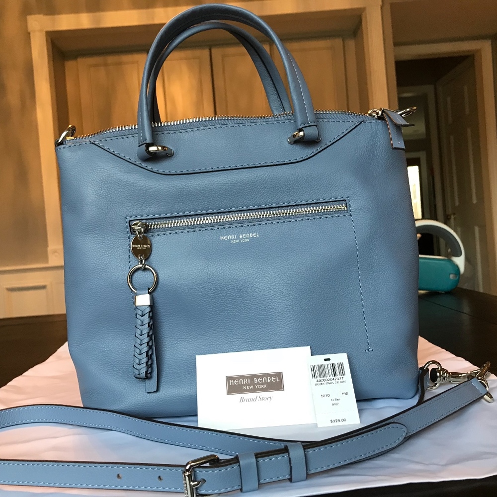 Henri Bendel Crosby Small Zip Tote- Sky blue